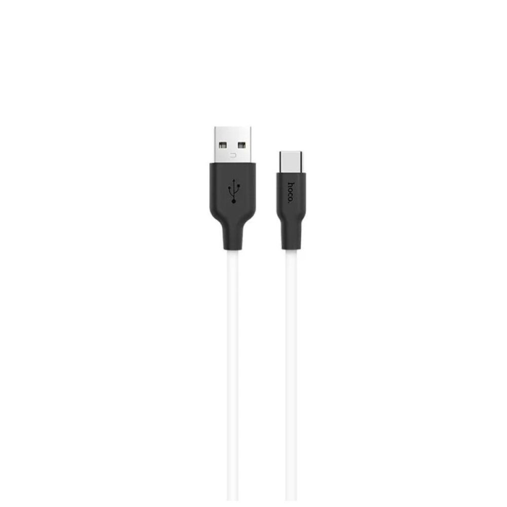 Кабель HOCO X21 Plus USB Type-C cable, 1м, 2.4A, чёрно-белый